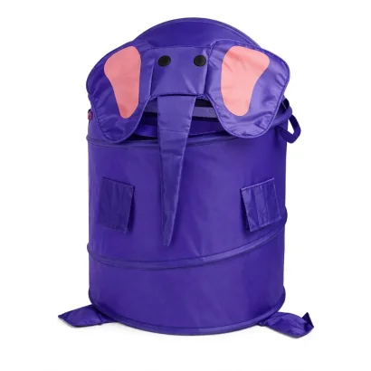 Кошик для іграшок "Слоник" M 1039(Violet) діаметр 37 см, висота 47/57 см, з кришкою