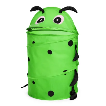 Кошик для іграшок "Гусениця зелена" M 1039(Green) діаметр 37 см, висота 47/57 см, з кришкою