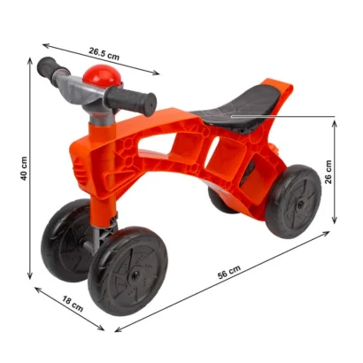 Дитяча каталка-ролоцикл 1676TXK пластик, червоний