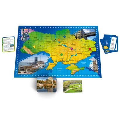 Настільна гра "Вгадай локацію: Україна" R098UA 72 картки, мапа України