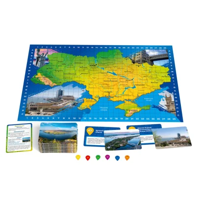 Настільна гра "Вгадай локацію: Україна" R098UA 72 картки, мапа України