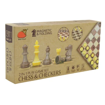 Настільна гра "Шахи та шашки" 2058 магнітні, поле 18,5х18х1,5 см