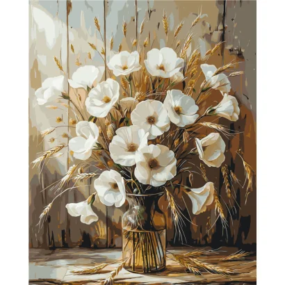 Картина за номерами "Букет маків" LW30491 з фарбами металік 40х50 см