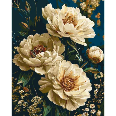 Картина за номерами "Оксамитові півонії" LW3064-01, 40х50 см