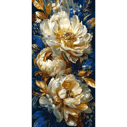 Картина за номерами "Розкішні півонії" LW5181 з фарбами металік 40х80 см