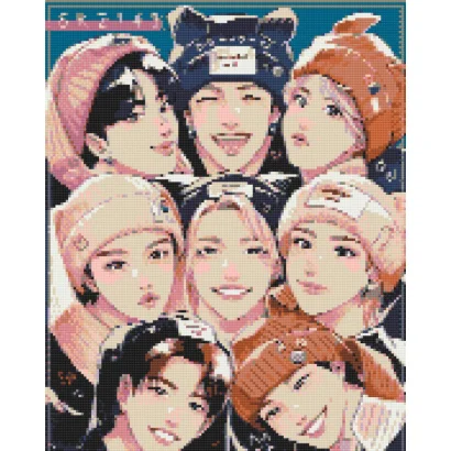 Алмазна мозаїка "K-pop, Stray Kids" OD31890, 40х50 см