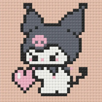 Алмазна мозаїка міні "Куромі бежева" ODM0104, 10х10 см