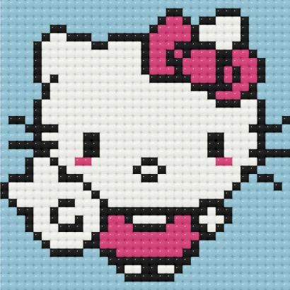 Алмазна мозаїка міні "Hello Kitty Хеллоу Кітті" ODM0111, 10х10 см