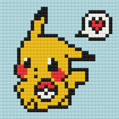 Алмазна мозаїка міні "Пікачу" ODM0115, 10х10 см