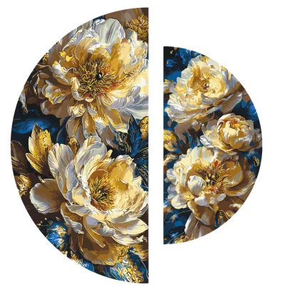 Картина за номерами "Королівські півонії" OSR1017 з фарбами металік 67х67 см