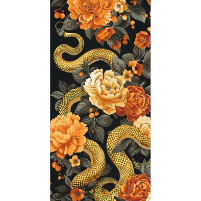 Картина за номерами "Золота змія" 11595-AC з металізованими фарбами 40х80 см