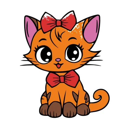 Розпис по полотну пальчиковими фарбами "Киця з бантиком" 15634-AC 25х25 см