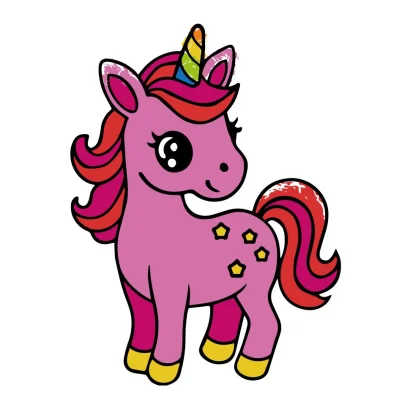 Розпис по полотну пальчиковими фарбами "Коник одноріжка" 15633-AC 25х25 см