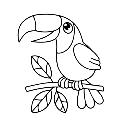 Розпис по полотну пальчиковими фарбами "Пташка тукан" 15625-AC 25х25 см