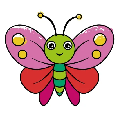 Розпис по полотну пальчиковими фарбами "Файний метелик" 15622-AC 25х25 см