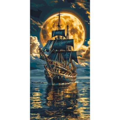 Картина за номерами "Корабель у морі" LW5108, 40х80 см