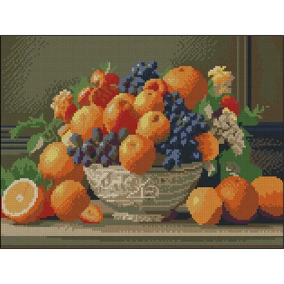 Алмазна мозаїка "Ваза з фруктами" FZ3040-28, 30х40 см