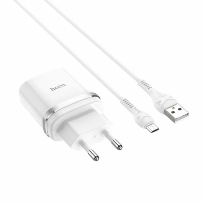 Мережевий зарядний пристрій HOCO C12Q Smart QC3.0 charger set(Micro) 18W White