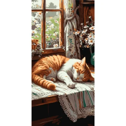 Картина за номерами "Рудий котик" LW5163, 40х80 см