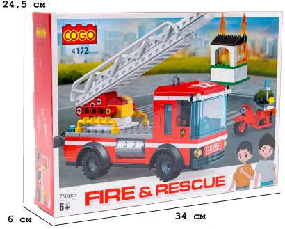 Конструктор &quot;Пожежники&quot; (260 елм.) Вогонь та допомога