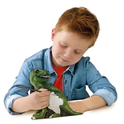 Набір для створення гіпсової фігурки -ТІ-РЕКС ЗІ СКЕЛЕТОМ (гіпс,формочка,клей,6 фарб,губка,щіточка)