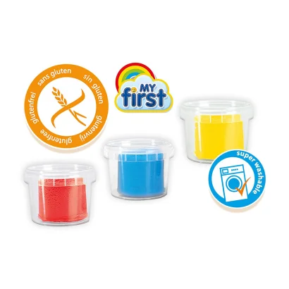 Набір для ліплення серії "My first" - ВМІЛІ ПАЛЬЧИКИ (3 кольори, в пластикових баночках, інструменти)