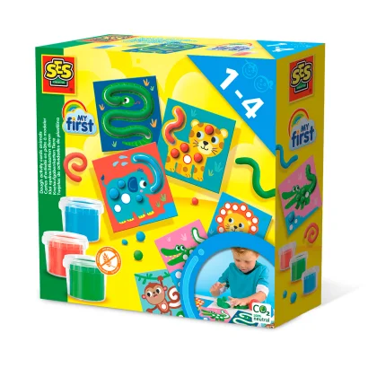 Набір для ліплення серії &laquo;My first&raquo; &ndash; КУМЕДНІ ТВАРИНИ (3 кольори, картки з тваринами)