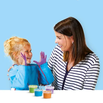 Повітряні пальчикові фарби серії &quot;My first&quot; - ЯСКРАВА ПІНКА (4 кольори, в пластикових баночках)