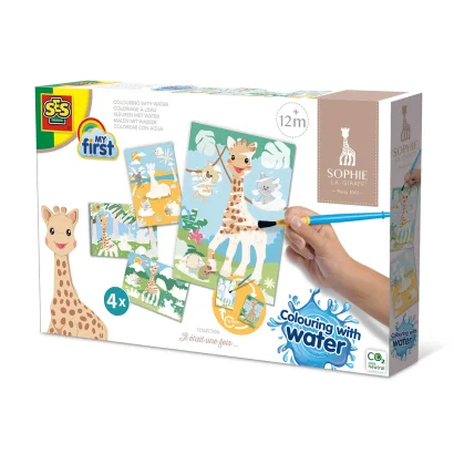 Набір для творчості серії &ldquo;My first&rdquo; &ndash; ВОДНІ МАЛЮНКИ "ЖИРАФА СОФІ" (картки, пензлик)