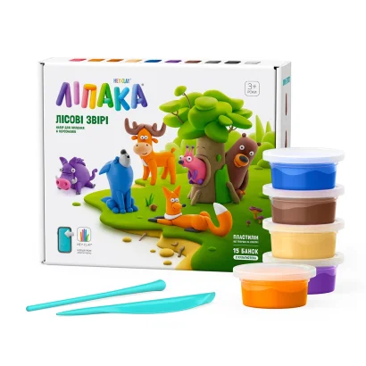 Меганабір пластиліну, що самостійно твердіє, ЛІПАКА – ЛІСОВІ ЗВІРІ