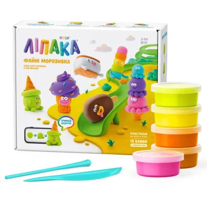 Меганабір пластиліну, що самостійно твердіє, ЛІПАКА &ndash; ФАЙНІ МОРОЗИВКА