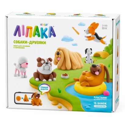 Меганабір пластиліну, що самостійно твердіє, ЛІПАКА &ndash; СОБАКИ-ДРУЗЯКИ