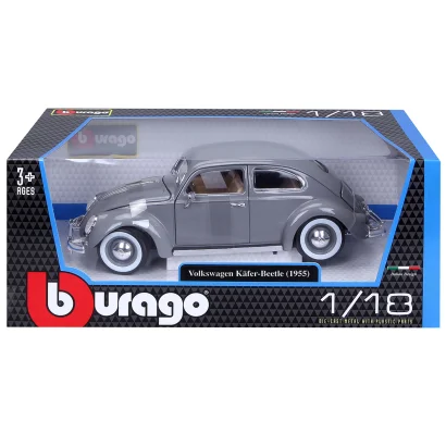 Автомодель - VOLKSWAGEN K&Auml;FER BEETLE (1955) (сірий, 1:18)