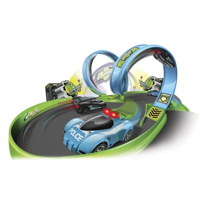 Ігровий набір серії GoGears - ПОЛІЦЕЙСЬКА ПОГОНЯ (трек с 1 доріжкою,2 петлі, 2 машинки с інерційним механізмом)