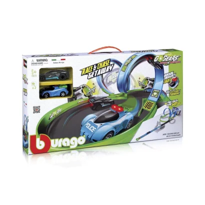 Ігровий набір серії GoGears - ПОЛІЦЕЙСЬКА ПОГОНЯ (трек с 1 доріжкою,2 петлі, 2 машинки с інерційним механізмом)