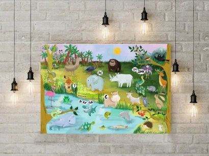 Дитяча навчальна гра з багаторазовими наклейками "ZOO Абетка" (КП-005) KP-005 укр. мовою