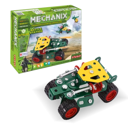 Металевий конструктор, розвиваючий "MECHANIX" Військові (95 елм./9 моделей)