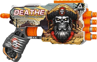 Іграшковий пістолет мех. чотириствольний з м'якими набоями (12 шт.) (Смерть) (23 х 14.5см)