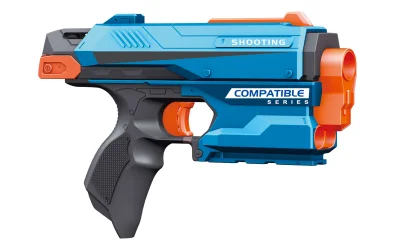 Іграшковий пістолет механічний з м'якими набоями (6 шт.) (22 х15см)