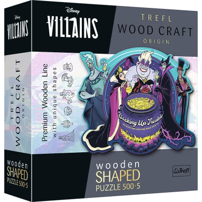 Пазли фігурні з дерева - (500 + 5 елм.) - "Лиходії" / Trefl