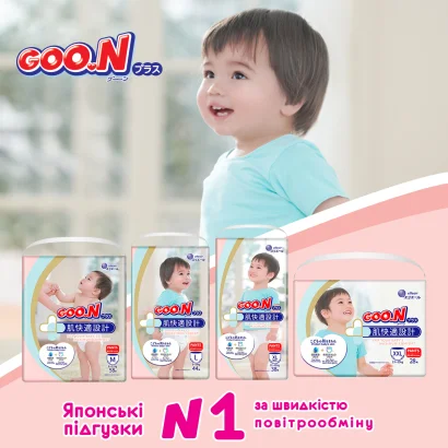 Трусики-підгузки GOO.N Plus для дітей 6-12 кг (розмір M, унісекс, 52 шт.)