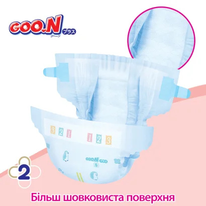 Підгузки GOO.N Plus для новонароджених до 5 кг (розмір NB, на липучках, унісекс, 68 шт)