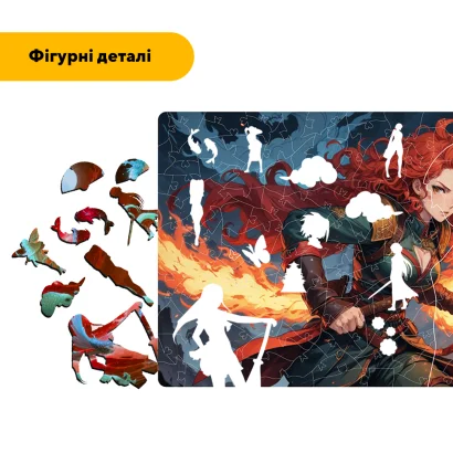 Пазл дерев'яний Аніме Вогняний Кулак, А5, Картонна коробка