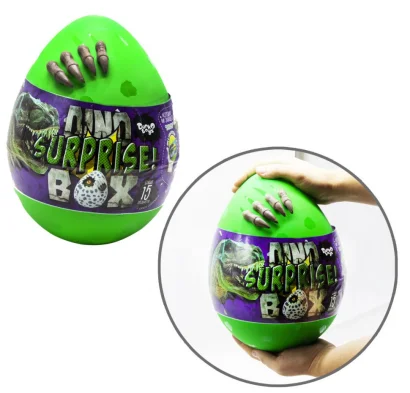Набір креативної творчості в яйці "Dino Surprise Box" DSB-01-01U, 15 предметів для творчості  Зелений