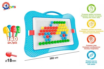 Дитяча розвиваюча мозаїка 3381TXK, 140 фішок