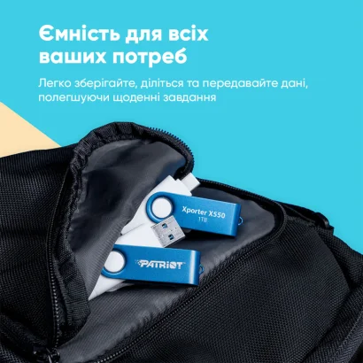 Флеш-накопичувач Patriot USB 3.2 Gen 1 Xporter X550 256GB Type-A+C