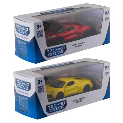 Автомодель &ndash; CHEVROLET CORVETTE C8 Z06 2024 (жовтий, червоний)