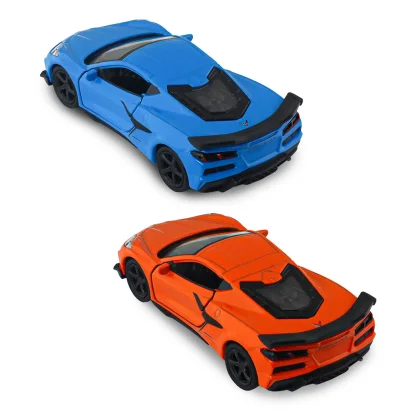 Автомодель - CHEVROLET CORVETTE Z06 2023 (помаранчевий, світло-блакитний)