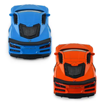 Автомодель - CHEVROLET CORVETTE Z06 2023 (помаранчевий, світло-блакитний)