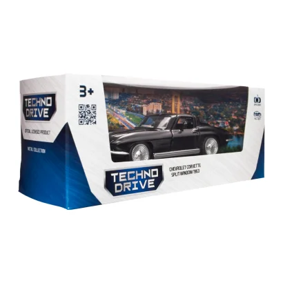 Автомодель - CHEVROLET CORVETTE SPLIT WINDOW 1963 (матовий чорний)